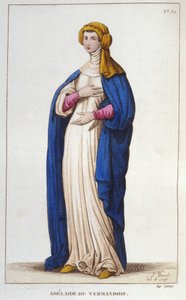 Retrato de Adelaida de Vermandois (1065-1024). Dinastía de los Capetos. Grabado de 1830. de Unknown artist