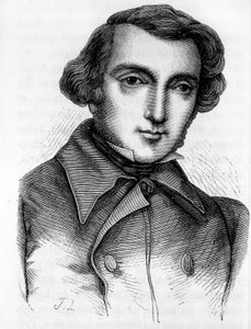 Retrato de Alexis de Tocqueville (1805 - 1859), historiador y político francés. Grabado del siglo XIX