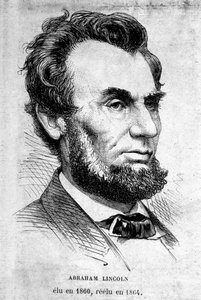 Retrato del presidente estadounidense Abraham Lincoln (1809 - 1865). de Unknown artist