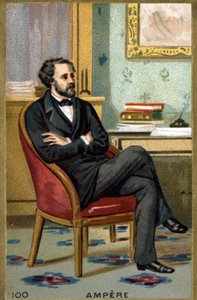 Retrato de André-Marie Ampere (1775 - 1836) físico francés. Cromolitografía del siglo XIX