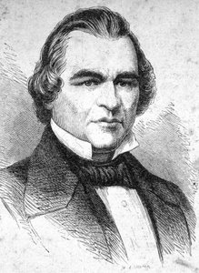 Retrato de Andrew Johnson (1808 - 1875) estadista estadounidense - en "Los Contemporáneos", s.f. finales del siglo XIX de Unknown artist