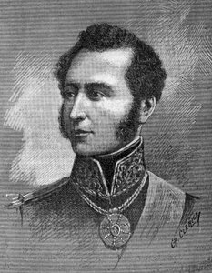 Retrato de Antonio José de Sucre (1795-1830) - líder de la independencia venezolana - grabado de Unknown artist