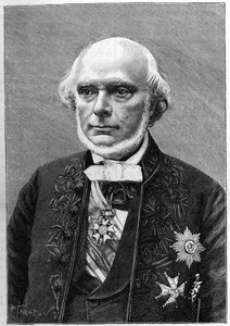 Retrato de Armand de Quatrefages de Breau (1810-1892), naturalista y antropólogo francés. (De una fotografía de Charles Gallot). Grabado en "La Nature: revue des sciences et de leurs aplicaciones aux arts et a l