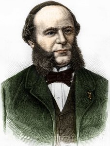 Retrato de Auguste Pouyer-Quertier (Pouyer Quertier) (1820 - 1891). Grabado de finales del siglo XIX