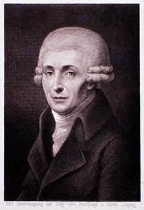 Retrato del compositor austriaco Joseph Haydn (1732-1809). Grabado. Siglo XIX. Milán, biblioteca del conservatorio