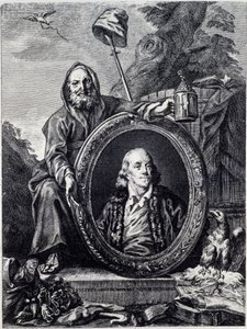 Retrato de Benjamin Franklin (1706 - 1790), político, memorialista, panfletario y físico estadounidense