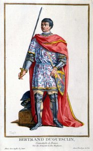 Retrato de Bertrand Duguesclin. Grabado del siglo XIX.