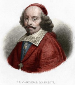 Retrato del Cardenal Jules Mazarin (Giulio Raimondo Mazzarino o Mazarino) grabado de 1854 de Unknown artist