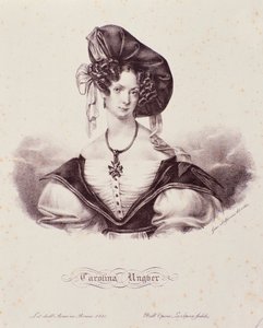 Retrato de Caroline Ungher (Unger) (grabado) de Unknown artist