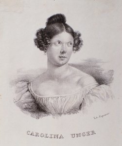 Retrato de Caroline Ungher (grabado) de Unknown artist