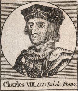 Retrato de Carlos VIII (1470-1498) Rey de Francia - grabado de “Instruction sur l
