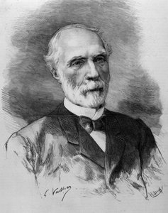 Retrato de Charles de Freycinet (1828 - 1923), Presidente del Consejo de Ministros. Grabado del siglo XIX.