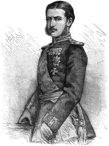 Retrato de Charles de Hohenzollern (1839-1914), príncipe regente de Rumania, luego rey Carlos I (Carol I) - Grabado en “The Illustrous Journal”