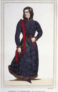 Retrato de Carlos el Temerario (1433-1477), Duque de Borgoña (grabado de 1830) de Unknown artist