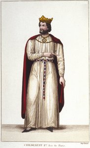 Retrato de Childeberto I (v. 495-558) Rey de París. Grabado de 1830 de Unknown artist