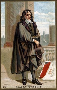 Retrato de Claude Perrault (1613 - 1688) arquitecto, médico y físico francés. Cromolitografía del siglo XIX de Unknown artist