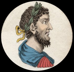 Retrato de Cómodo (161-192), emperador romano. Grabado del siglo XIX