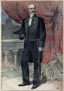 Retrato del Conde Albert de Mun (1841-1914), político, ensayista y militar francés, cuando ingresó en la Academia Francesa el 10 de marzo de 1898. Ilustración en “Le Pelerin” del 20 de marzo de Unknown artist