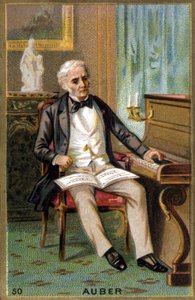 Retrato de Daniel François Esprit Auber (1782-1871), compositor francés. Cromolitografía del siglo XIX