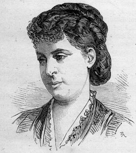 Retrato de Edile Riquer, comediante francesa, miembro de la Comédie Française de 1856 a 1884. Grabado en 