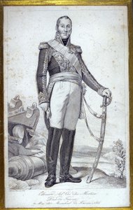 Retrato de Edouard Adolphe Casimir Joseph Mortier, Duque de Trevise (1768-1835), Mariscal de Francia. Grabado del siglo XIX de Unknown artist