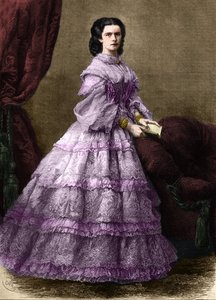 Retrato de Elisabeth de Wittelsbach (1837-1898) (Sissi), Emperatriz de Austria (1854-1898) y Reina de Hungría (1867-1898), nacida Duquesa en Baviera. (EMPERATRIZ ELISABETH DE AUSTRIA). Grabado de 1864. Colección privada