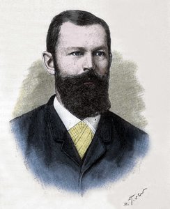 Retrato de Emil Hermann Fischer (1852-1919). Químico alemán.