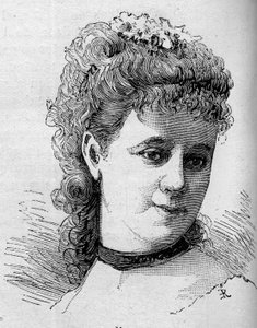 Retrato de Emilie Broisat (1848-1929), comediante francesa, miembro de la Comédie-Française. Grabado en 