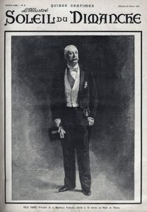 Retrato de Felix Faure (1841-1899), Presidente de la República Francesa publicado durante su muerte el 16 de febrero en el Palacio del Elíseo. Grabado en “Le sun-du-dimanche”, 28 de febrero