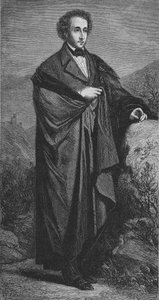 Retrato de Felix Mendelssohn - Bartholdy (1809 - 1847) compositor alemán por Hamman.