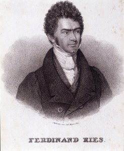 Retrato de Ferdinand Ries (1784 - 1838) compositor y pianista alemán (grabado del siglo XIX)