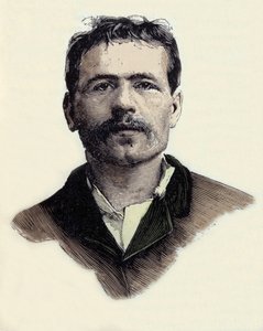 Retrato de François Claudius Koenigstein (1859-1892), activista terrorista anarquista francés. Grabado del siglo XIX de Unknown artist