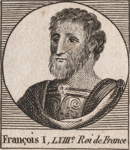 Retrato de Francisco I (1494 - 1547), Rey de Francia - grabado de “Instruction sur l