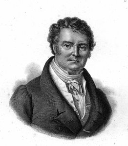 Retrato de François Broussai (1772 - 1838), profesor en la Facultad de Medicina de París, grabado del siglo XIX