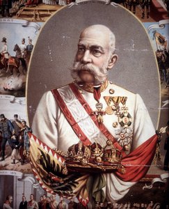 Retrato de Francisco José I (1830 -1916). Emperador de Austria y Rey de Hungría. Cromolitografía de finales del siglo XIX de Unknown artist
