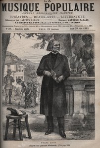 Retrato de Franz Liszt (1811-1886), compositor, pianista y director húngaro - grabado en 