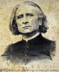 Retrato de Franz Liszt, pianista y compositor húngaro (1811 - 1886) - en “Los Contemporáneos” de Unknown artist