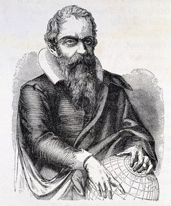 Retrato de Galileo Galilei llamado Galileo (1564 - 1642), grabado siglo XIX