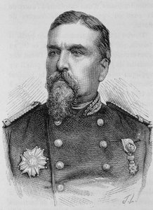 Retrato del General Ducrot (1817 - 1882). Grabado de finales del siglo XIX en “Historia de Francia” de H. Martin.