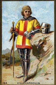 Retrato de Geoffroi de Villehardouin (1150 - 1213). Cromolitografía de finales del siglo XIX de Unknown artist