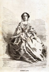 Retrato de George Sand (Aurore Dupin, Baronesa Dudevant) (1804-1876). de Unknown artist