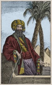 Retrato de Giovanni Battista (Gianbattista) Belzoni (1778-1823), explorador y arqueólogo italiano, que hizo importantes descubrimientos arqueológicos en Egipto - grabado de Unknown artist