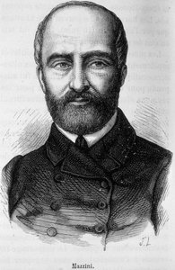 Retrato de Giuseppe Mazzini, patriota y revolucionario italiano (1805 o 1808 - 1872)