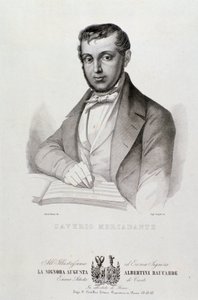 Retrato de Giuseppe Saverio Mercadante (1795-1870), compositor italiano. Litografía. Siglo XIX. Bolonia, museo cívico musical de Unknown artist