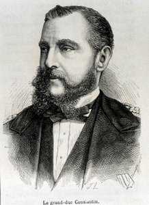 Retrato del Gran Duque Constantino (1779 - 1831), Vice Rey de Polonia. Grabado de finales del siglo XIX en 