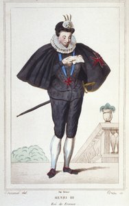 Retrato de Enrique III (1551 - 1589), Rey de Francia. grabado de 1830 de Unknown artist