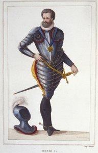 Retrato de Enrique IV (1553-1610), Rey de Francia Grabado de 1830
