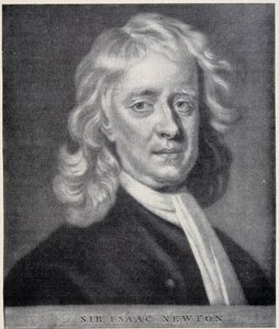 Retrato de Isaac Newton de cerca del original conservado en el Observatorio de Berlín. de Unknown artist