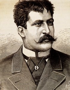 Retrato del cantante lírico italiano Mattia Battistini (1857-1928). Grabado del siglo XIX.