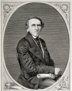 Retrato de Jakob Liebmann Beer, conocido como Giacomo Meyerbeer (1791 - 1864), compositor alemán. Grabado del siglo XIX